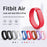 For Google Fitbit Air Breathable Nylon Loop Band Magic Tape Adjustable Sports Watch Strap - Black - 5
