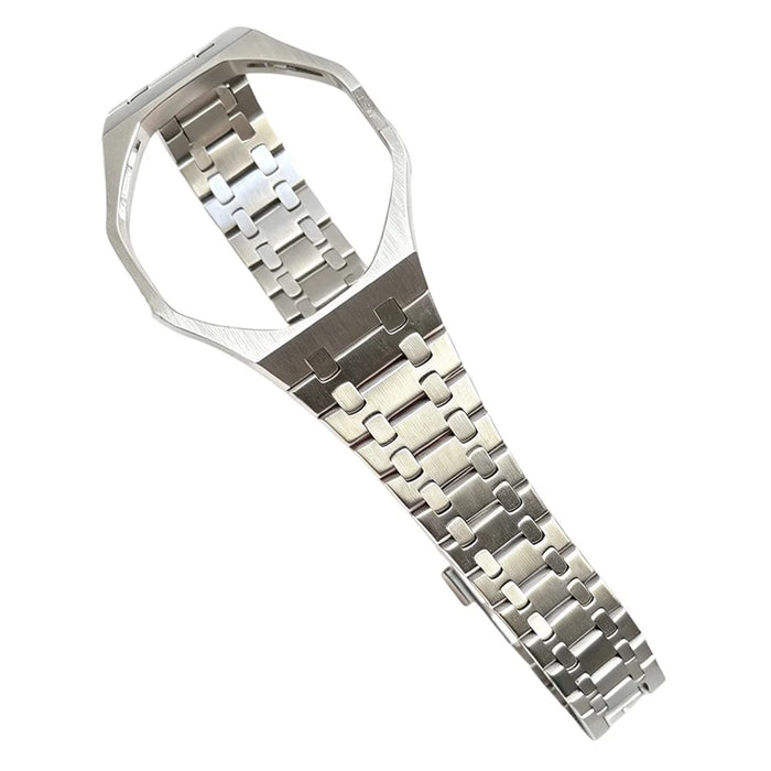 For Swatch Royal Pop Stainless Steel Replacement Strap Metal Watch Band with Integrated Watch Case - Silver - 1