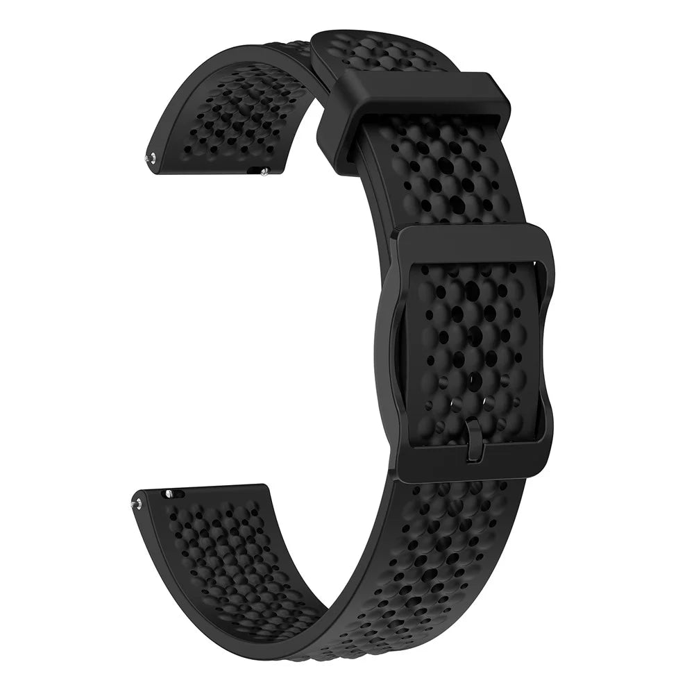 For Garmin Lily 2 Hollow Silicone Strap 14mm Breathable Watch Band Replacement - Black - 3