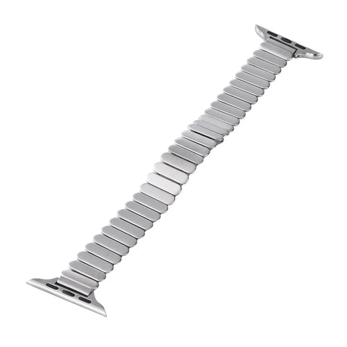 Oval Shape Link Watch Band for Apple Watch Ultra 3 2 1 49mm  /  Series 11 10 46mm  /  9 8 7 45mm  /  SE3 SE2 SE 6 5 4 44mm  /  3 2 1 42mm Stainless Steel Wrist Strap with Butterfly Clasp - Silver - 1