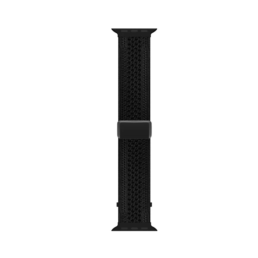 Magnetic Sport Loop Strap for Apple Watch Series 11 10 42mm / 9 8 7 41mm / SE3 SE2 SE 6 5 4 40mm / 3 2 1 38mm Breathable Nylon Woven Watch Band - Black - 3