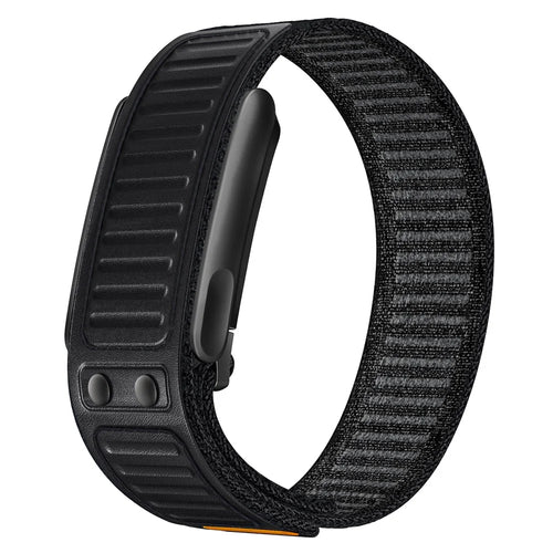 For WHOOP 5.0 / 5.0 LIFE MG Strap Replacement Breathable Nylon Sport Wristband - Black / Black Frame - 1