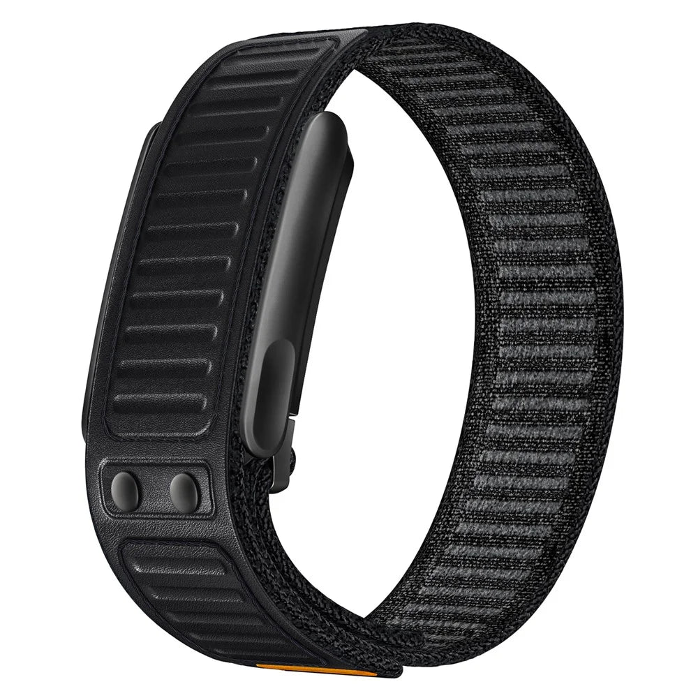 For WHOOP 5.0 / 5.0 LIFE MG Strap Replacement Breathable Nylon Sport Wristband - Black / Black Frame - 1