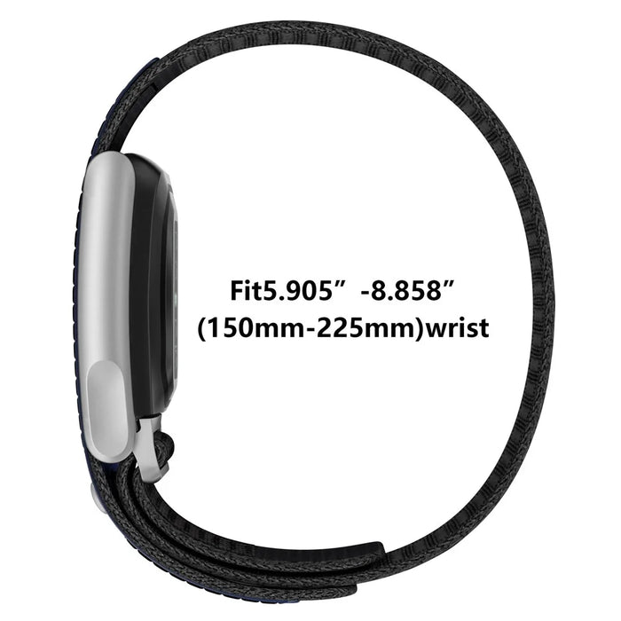 For WHOOP 5.0 / 5.0 LIFE MG Strap Replacement Breathable Nylon Sport Wristband - Black / Black Frame - 5