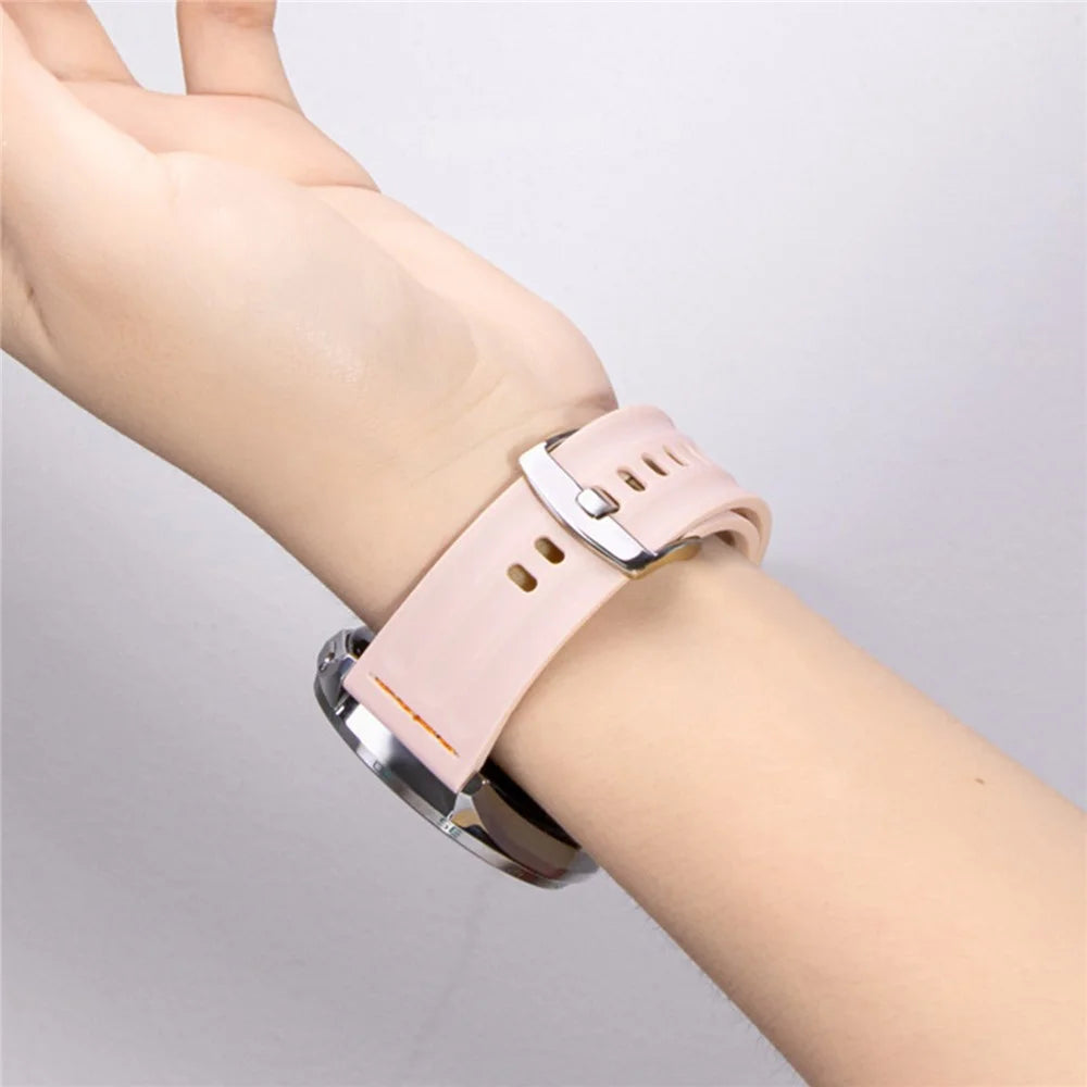 18mm Silicone Watch Band for Huawei Watch GT 6 41mm / Watch 5 42mm / Oppo Watch X2 Mini / Garmin Venu 3S Ergonomic Replacement Strap - White - 3