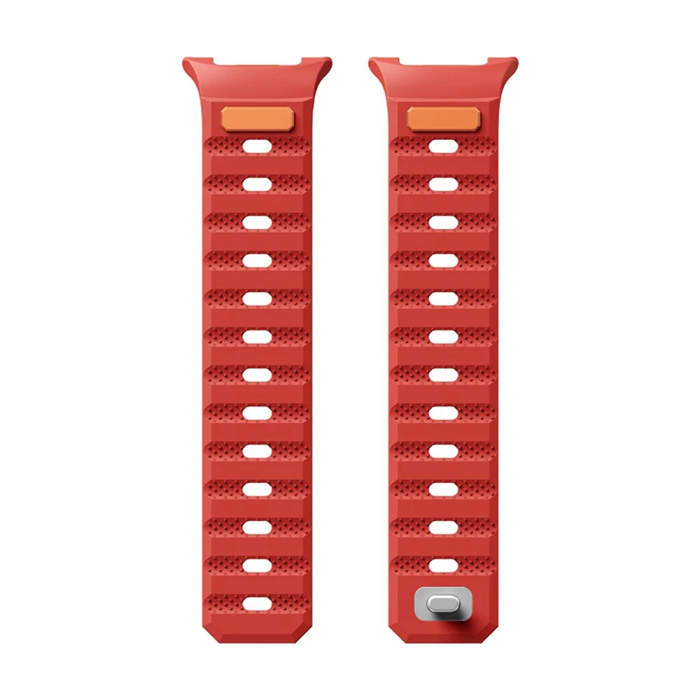 Dotted Magnetic Silicone Strap for Samsung Galaxy Watch9 Classic / Watch9 44mm / 40mm / Watch8 Classic 46mm / Watch8 44mm / 40mm Sport Band - Red - 1
