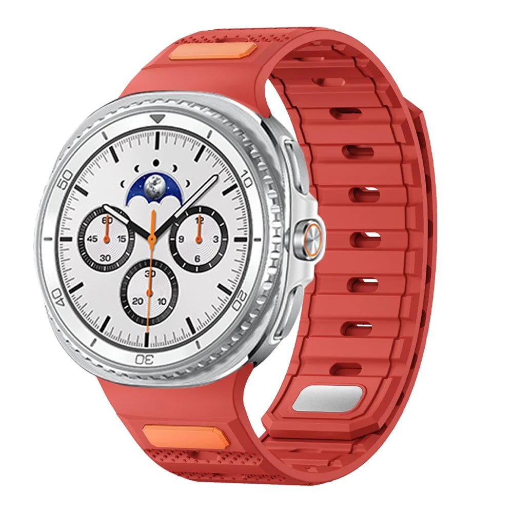 Dotted Magnetic Silicone Strap for Samsung Galaxy Watch9 Classic / Watch9 44mm / 40mm / Watch8 Classic 46mm / Watch8 44mm / 40mm Sport Band - Red - 2