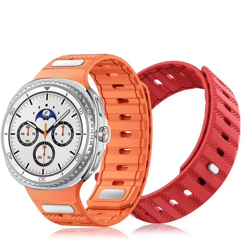 Dotted Magnetic Silicone Strap for Samsung Galaxy Watch9 Classic / Watch9 44mm / 40mm / Watch8 Classic 46mm / Watch8 44mm / 40mm Sport Band - Red - 5