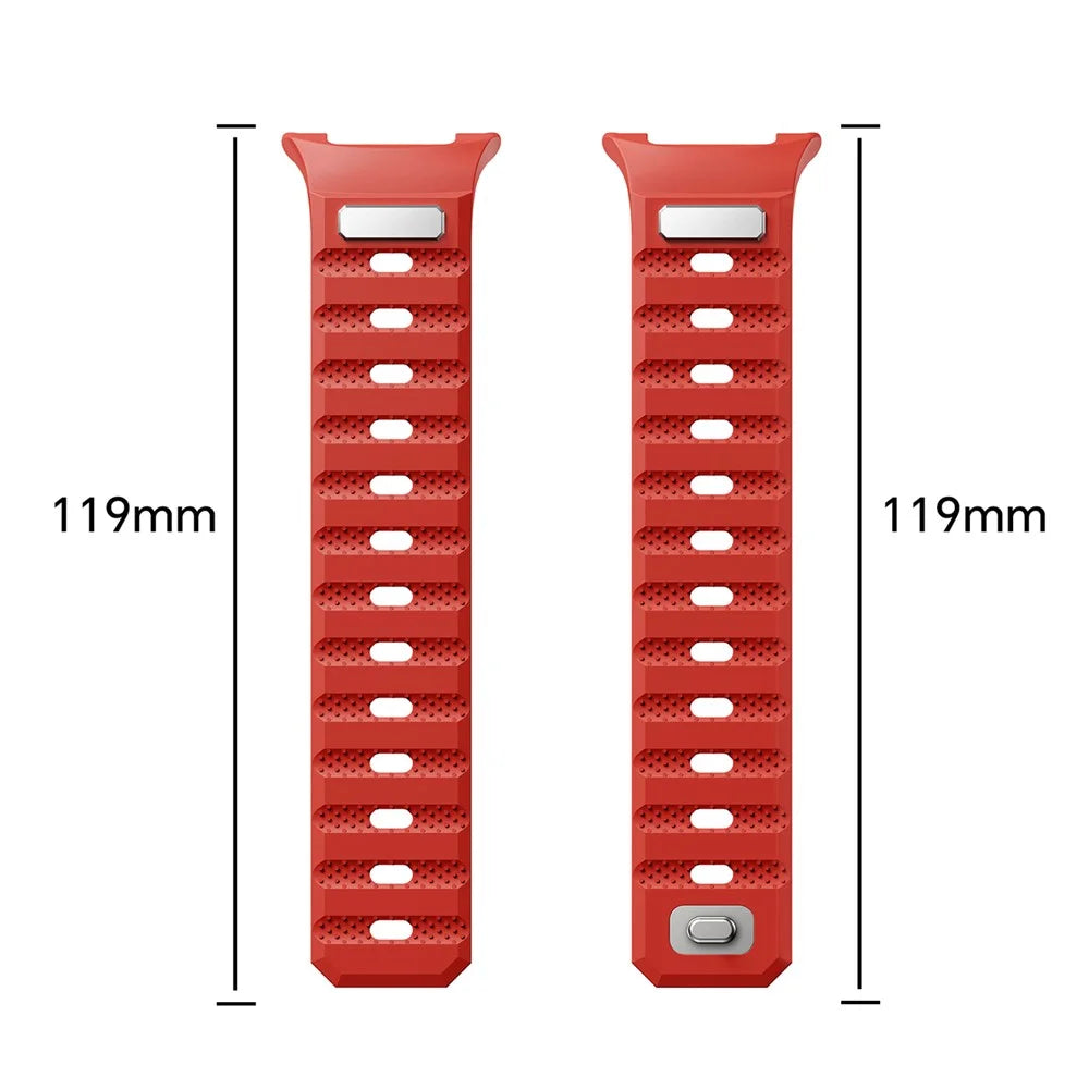 Dotted Magnetic Silicone Strap for Samsung Galaxy Watch9 Classic / Watch9 44mm / 40mm / Watch8 Classic 46mm / Watch8 44mm / 40mm Sport Band - Red - 7