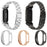 For Google Fitbit Air Stainless Steel Band Three Bead Metal Chain Link Watch Strap - Black - 3