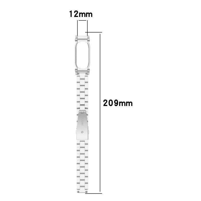 For Google Fitbit Air Stainless Steel Band Three Bead Metal Chain Link Watch Strap - Black - 6
