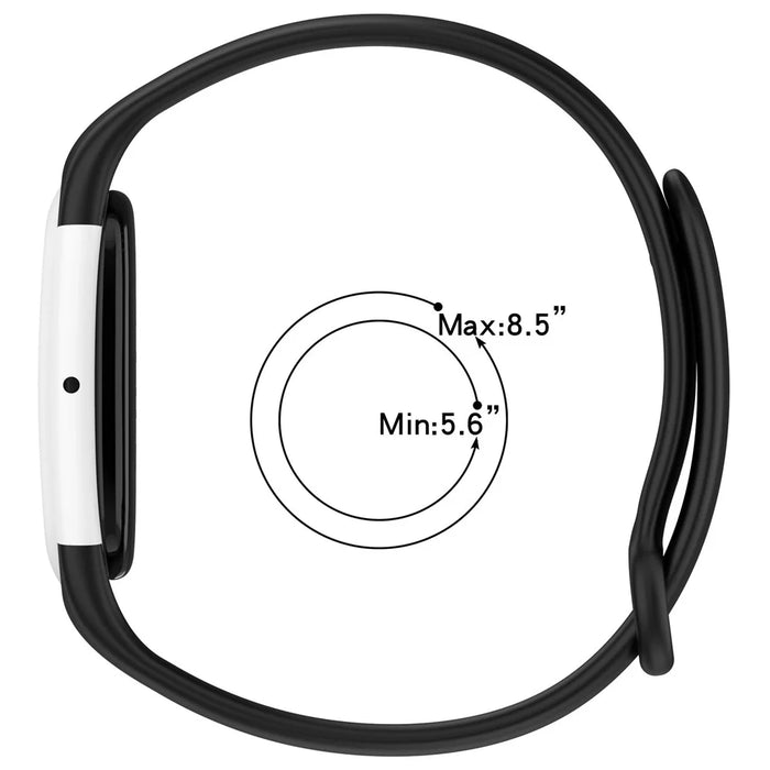 For Google Fitbit Air Silicone Sport Strap with Case Buckle Type Adjustable Replacement Band - Black / Red - 6