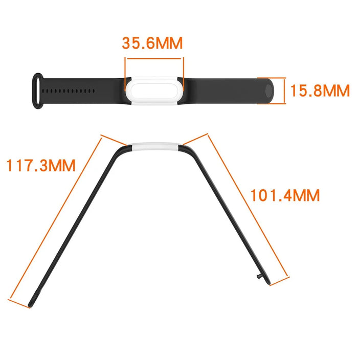 For Google Fitbit Air Silicone Sport Strap with Case Buckle Type Adjustable Replacement Band - Black / Red - 7