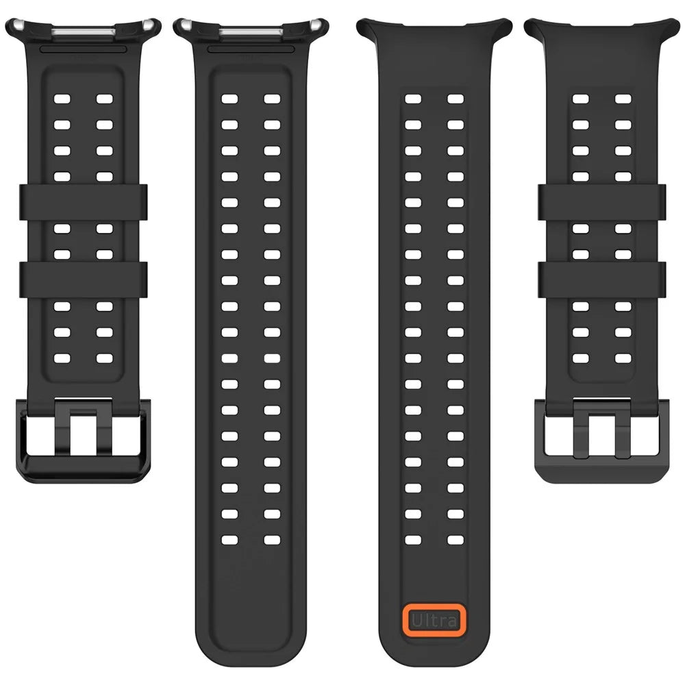 Silicone Strap for Samsung Galaxy Watch Ultra2 47mm / Watch Ultra (2025) 47mm / Watch Ultra 47mm Double Pin Buckle Band Wristband - Black - 3