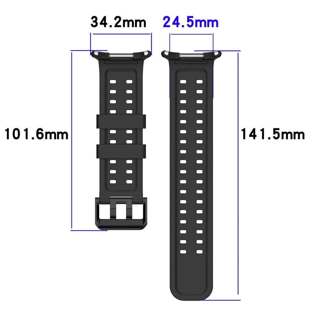 Silicone Strap for Samsung Galaxy Watch Ultra2 47mm / Watch Ultra (2025) 47mm / Watch Ultra 47mm Double Pin Buckle Band Wristband - Black - 4