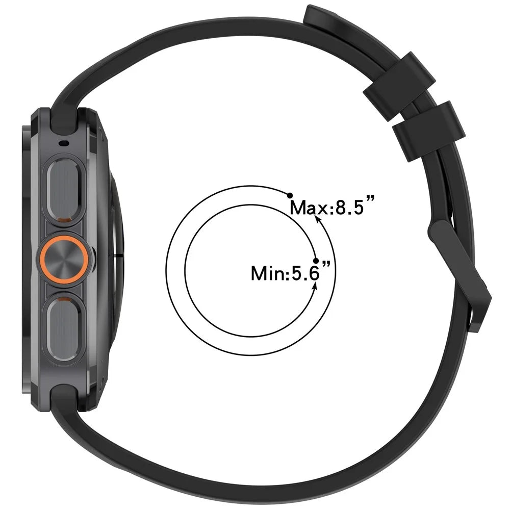 Silicone Strap for Samsung Galaxy Watch Ultra2 47mm / Watch Ultra (2025) 47mm / Watch Ultra 47mm Double Pin Buckle Band Wristband - Black - 5