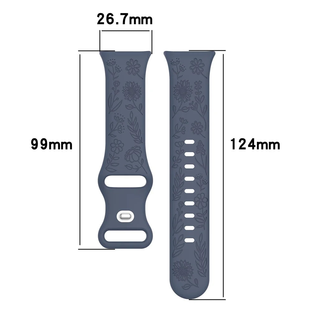 Sunflower Pattern Silicone Strap for Xiaomi Smart Band 10 Pro / 9 Pro / 8 Pro / Redmi Watch 6 / 5 / 4 Butterfly Buckle Band - Dark Purple - 7