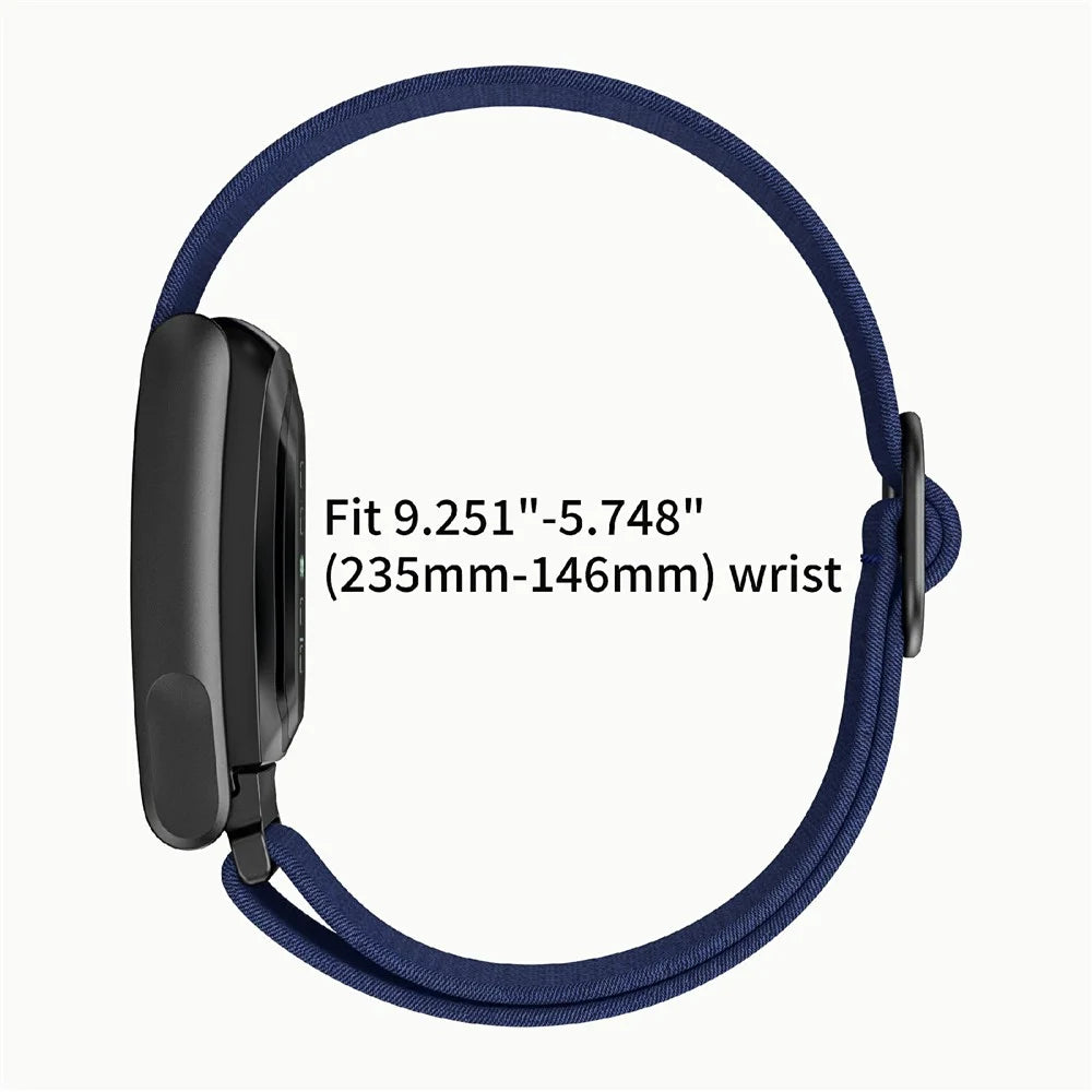 For WHOOP 5.0 Watch Strap Woven Band Adjustable Replacement Wristband - Navy Blue - 2