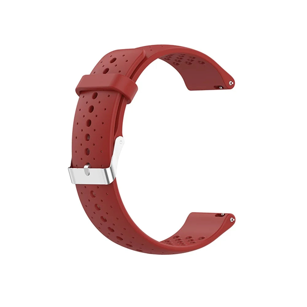 Breathable Smart Watch Strap Replacement Silicone Wrist Band for Garmin Forerunner 158/55 - Wine Red - 2