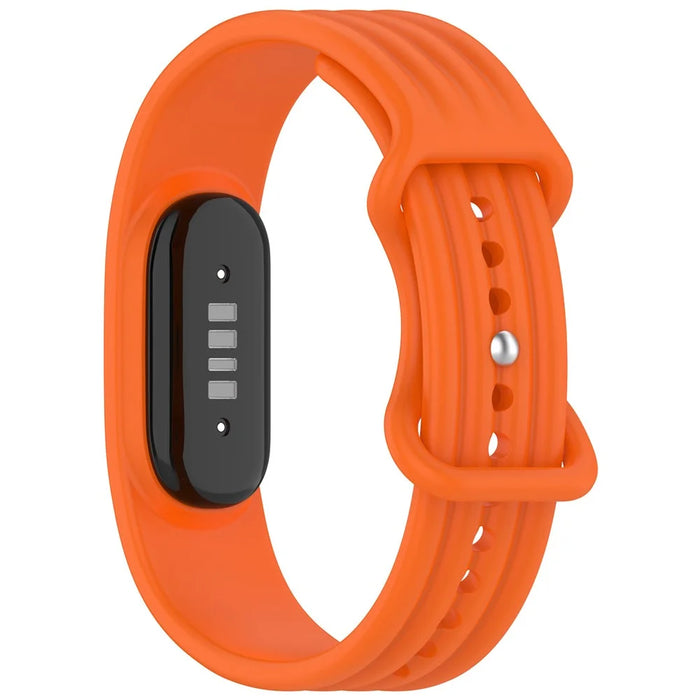 For Google Fitbit Air Silicone Strap 8-Shape Buckle Vertical Striped Band Wristband Replacement - Orange - 2