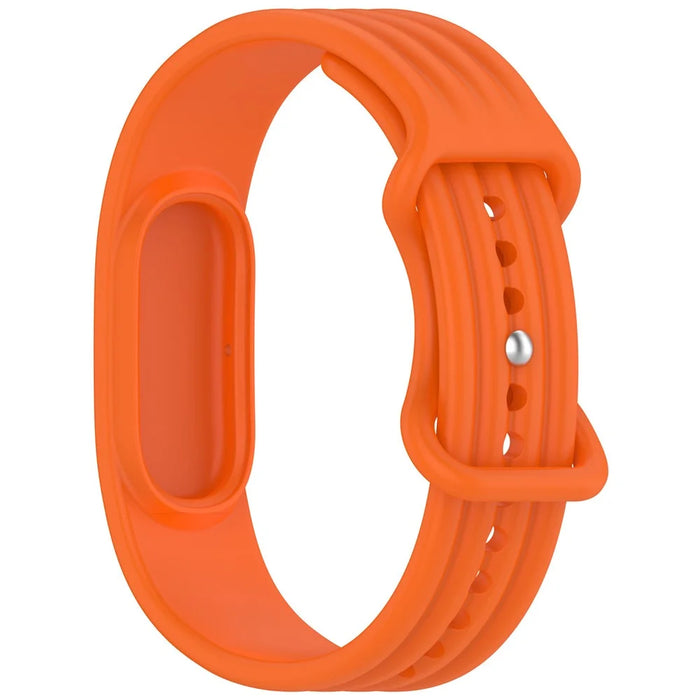 For Google Fitbit Air Silicone Strap 8-Shape Buckle Vertical Striped Band Wristband Replacement - Orange - 3