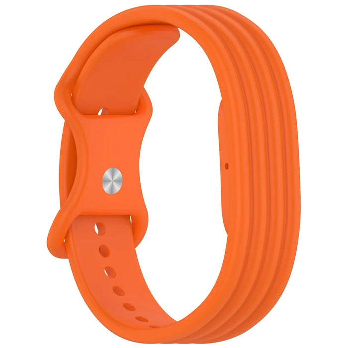 For Google Fitbit Air Silicone Strap 8-Shape Buckle Vertical Striped Band Wristband Replacement - Orange - 4