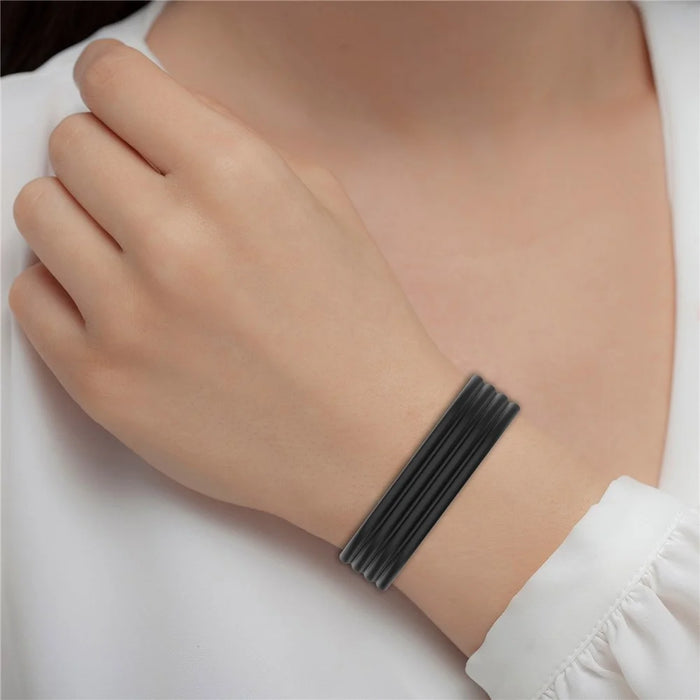 For Google Fitbit Air Silicone Strap 8-Shape Buckle Vertical Striped Band Wristband Replacement - Orange - 6