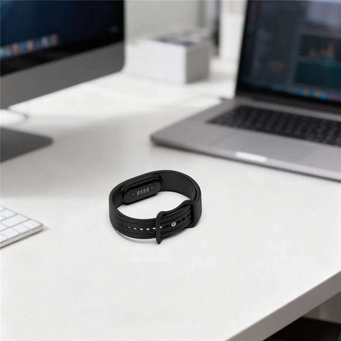 For Google Fitbit Air Silicone Strap 8-Shape Buckle Vertical Striped Band Wristband Replacement - Orange - 7