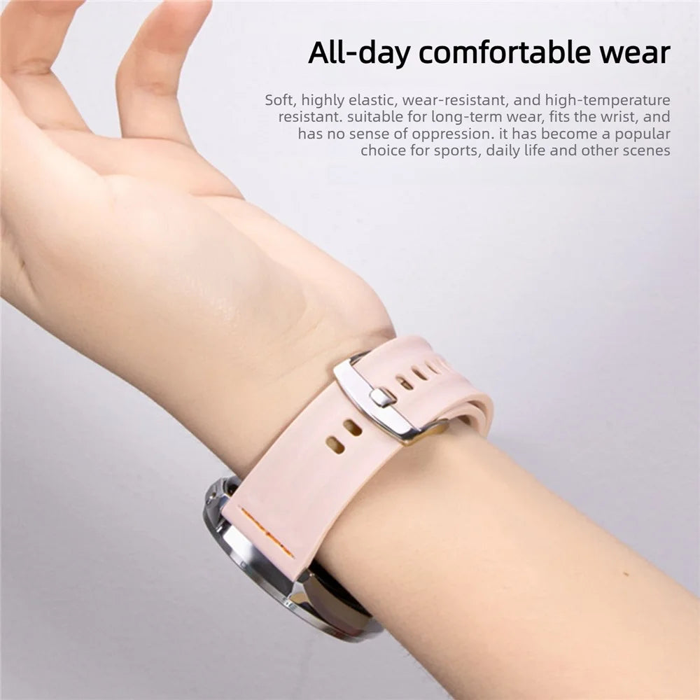 Silicone Strap for Huawei Watch Fit 5 / 5 Pro / 4 / 4 Pro / 3 One Line Three Rails Waterproof Sport Wristband - White - 5