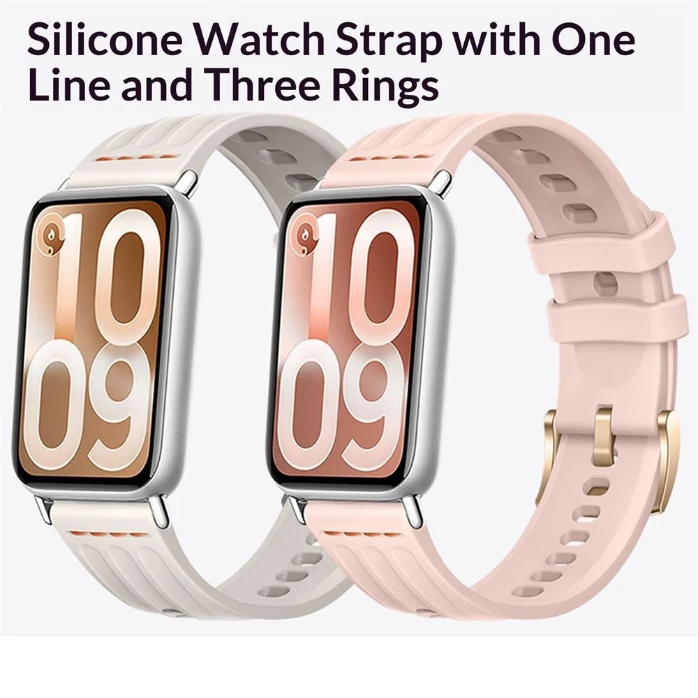 Silicone Strap for Xiaomi Smart Band 10 Pro / 9 Pro / 8 Pro / Redmi Watch 6 / 5 / 4 One Line Three Rails Waterproof Sport Wristband - White - 3