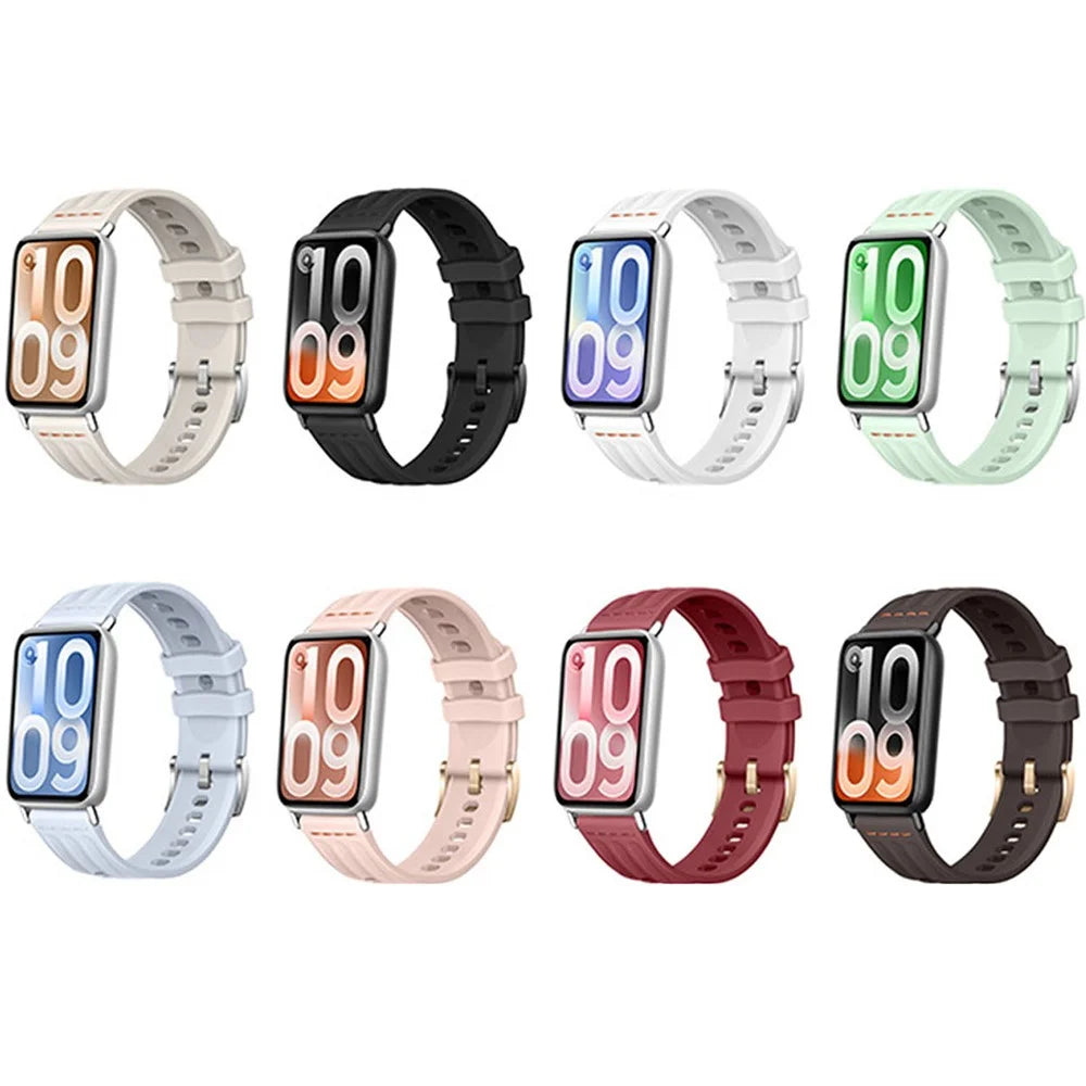 Silicone Strap for Xiaomi Smart Band 10 Pro / 9 Pro / 8 Pro / Redmi Watch 6 / 5 / 4 One Line Three Rails Waterproof Sport Wristband - White - 7