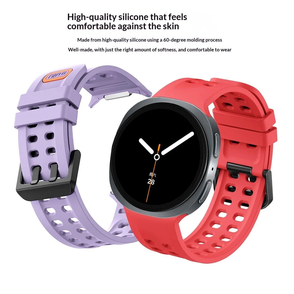Silicone Strap for Samsung Galaxy Watch9 40mm / 44mm / Watch8 40mm / 44mm / Watch8 Classic 46mm Double Buckle Sport Band - Sapphire - 4