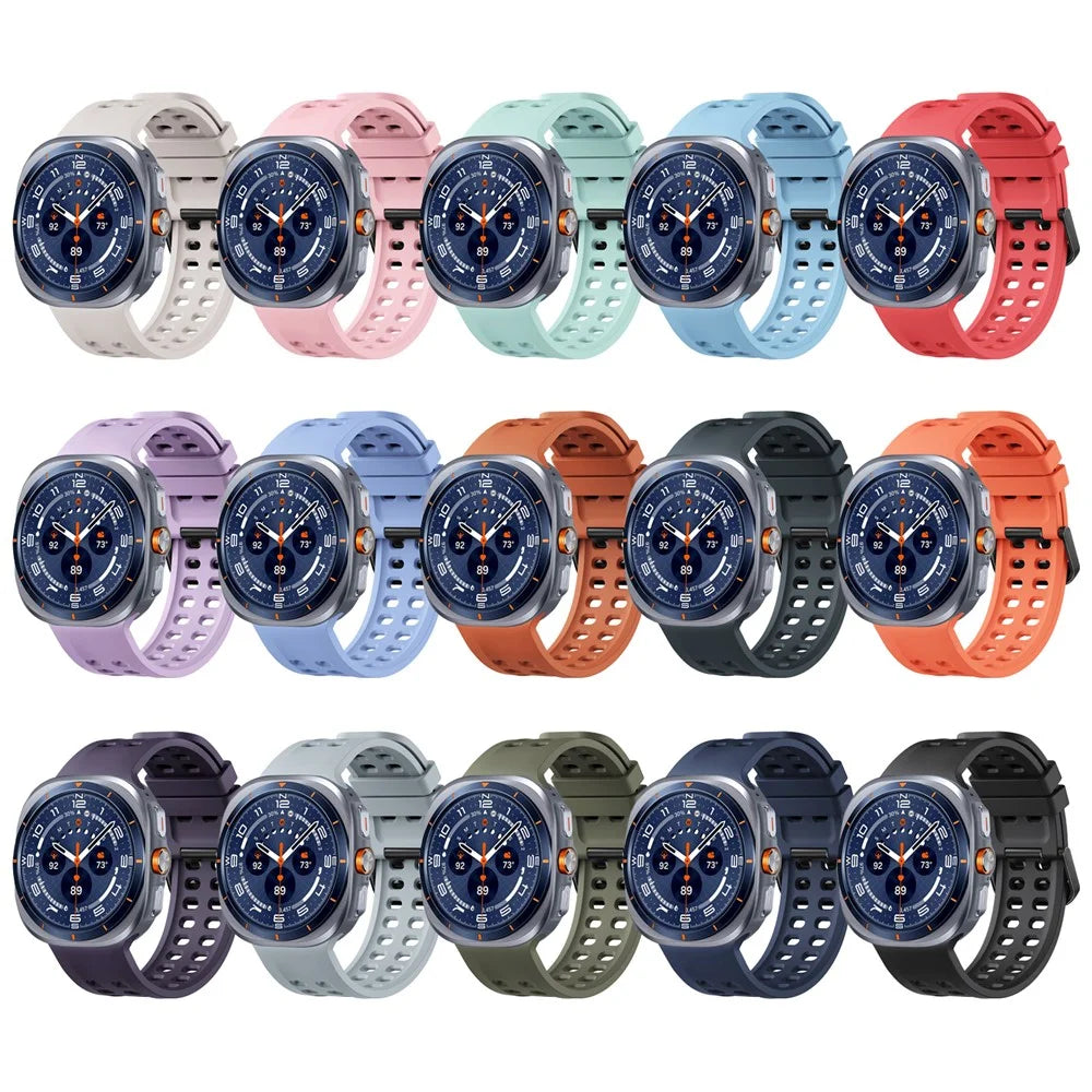 Silicone Strap for Samsung Galaxy Watch9 40mm / 44mm / Watch8 40mm / 44mm / Watch8 Classic 46mm Double Buckle Sport Band - Sapphire - 6