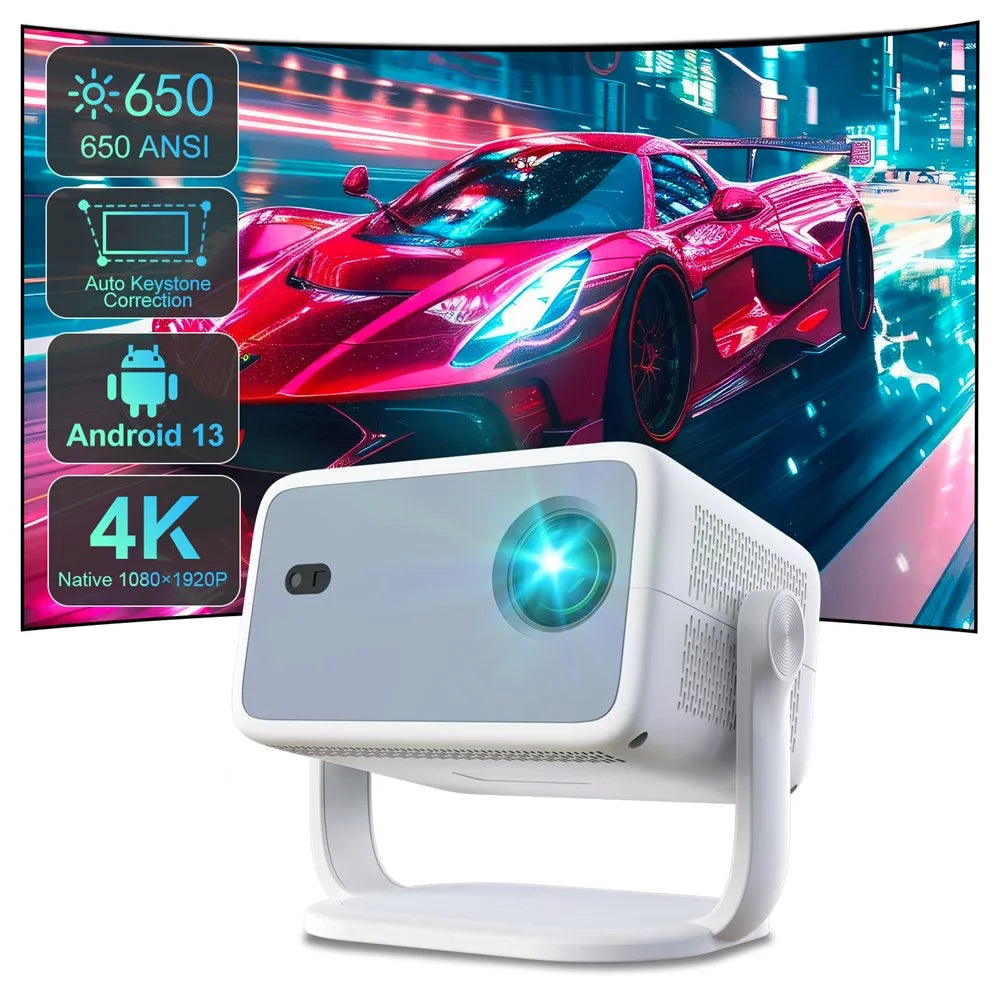 TP350 NTV 1080P Projector Android 13 Auto Focus 650 ANSI Lumens 360 Degree Rotatable Home Theater - US Plug - 2