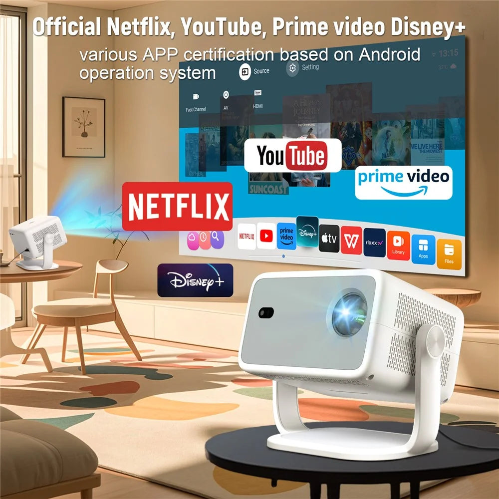 TP350 NTV 1080P Projector Android 13 Auto Focus 650 ANSI Lumens 360 Degree Rotatable Home Theater - US Plug - 6