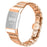 For Fitbit Charge 2 Strap One-bead Stainless Steel Replacement Metal Watch Band with Butterfly Buckle - Rose Gold - 1