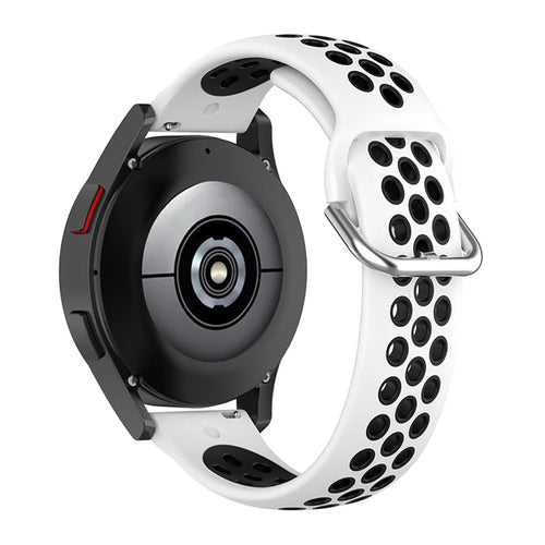 20mm Dual Color Silicone Watchband Strap for Samsung Galaxy Watch6 40mm 44mm / Watch6 Classic 43mm 47mm / Watch 5 40mm 44mm / 5 Pro 45mm / Watch4 40mm 44mm - White / Black - 1