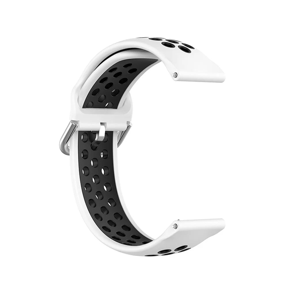 20mm Dual Color Silicone Watchband Strap for Samsung Galaxy Watch6 40mm 44mm / Watch6 Classic 43mm 47mm / Watch 5 40mm 44mm / 5 Pro 45mm / Watch4 40mm 44mm - White / Black - 3
