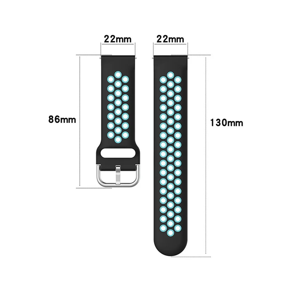 20mm Dual Color Silicone Watchband Strap for Samsung Galaxy Watch6 40mm 44mm / Watch6 Classic 43mm 47mm / Watch 5 40mm 44mm / 5 Pro 45mm / Watch4 40mm 44mm - White / Black - 6