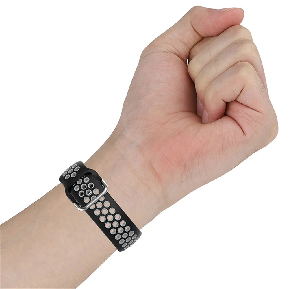 20mm Dual Color Silicone Watchband Strap for Samsung Galaxy Watch6 40mm 44mm / Watch6 Classic 43mm 47mm / Watch 5 40mm 44mm / 5 Pro 45mm / Watch4 40mm 44mm - White / Black - 7
