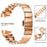 For Fitbit Charge 3 Strap One-bead Stainless Steel Replacement Metal Watch Band with Butterfly Buckle - Rose Gold - 3