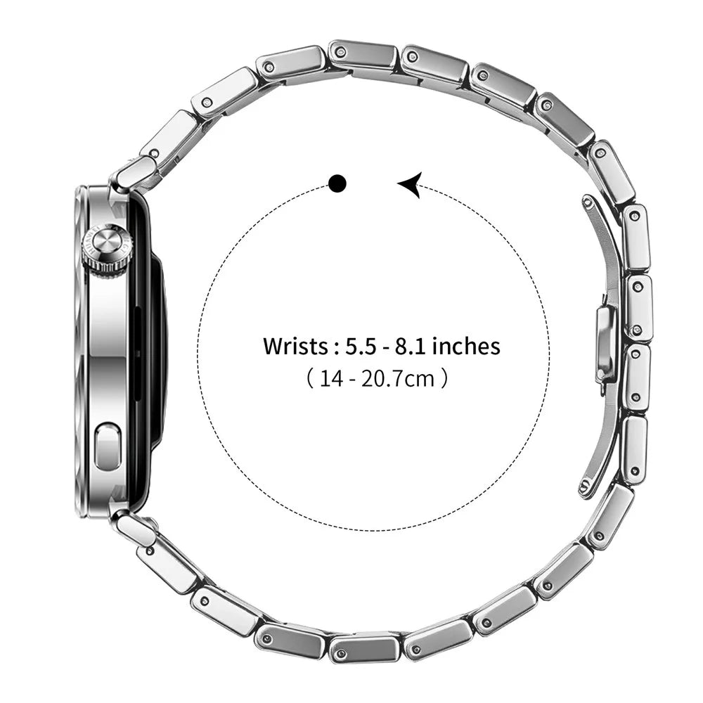For Huawei Watch GT 4 41mm Strap 18mm One-bead Stainless Steel Watch Band with Butterfly Buckle - Silver - 7