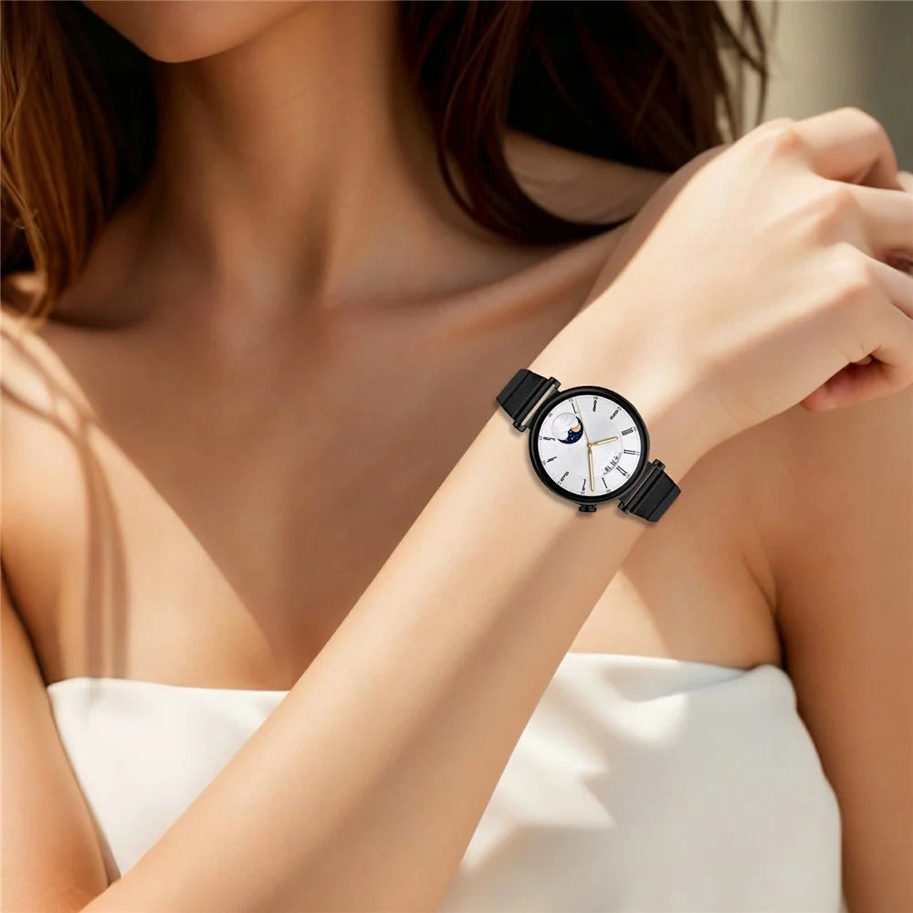 For Huawei Watch GT 4 41mm Watch Band 18mm One-bead Stainless Steel Smart Watch Bracelet with Butterfly Buckle - Black - 4