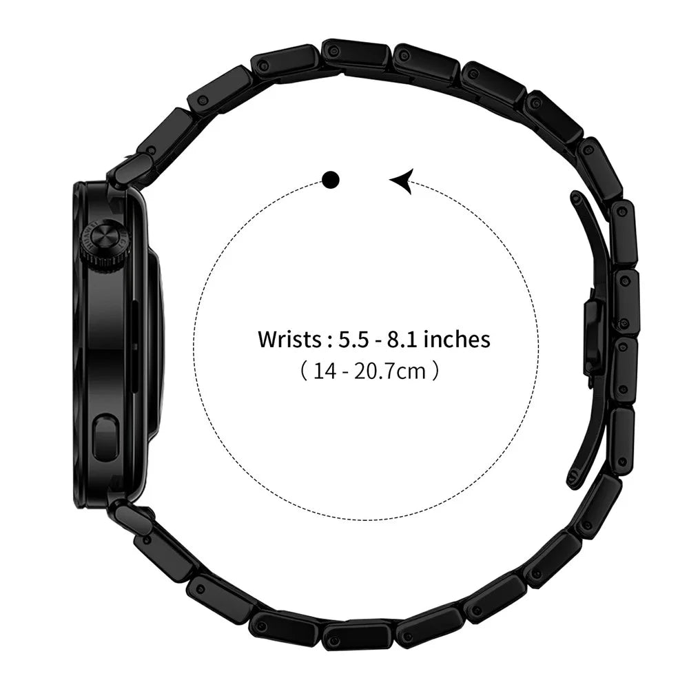 For Huawei Watch GT 4 41mm Watch Band 18mm One-bead Stainless Steel Smart Watch Bracelet with Butterfly Buckle - Black - 7