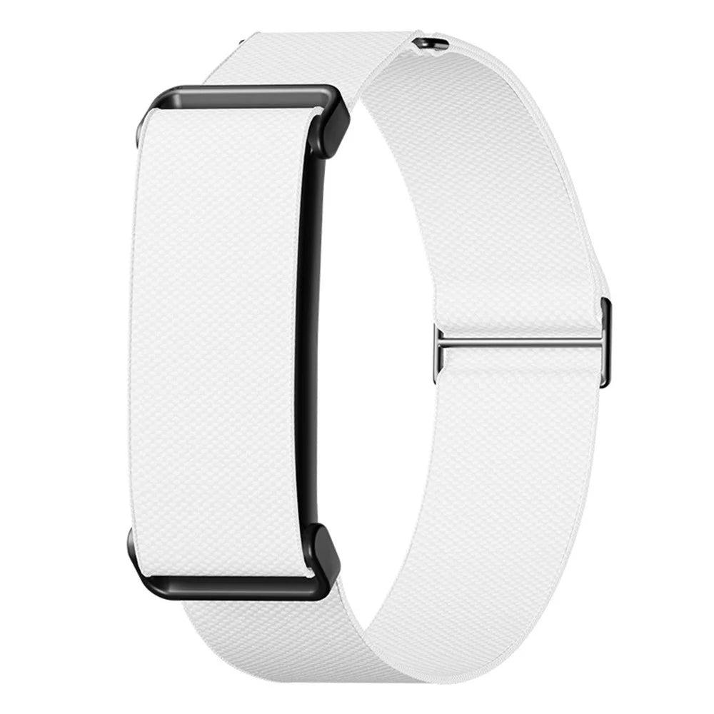 For Google Fitbit Air Fitness Tracker Band Buckle Design Elastic Woven Strap Adjustable Wristband - White - 1
