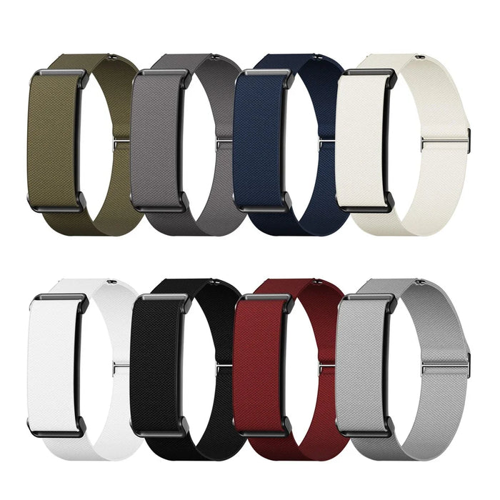 For Google Fitbit Air Fitness Tracker Band Buckle Design Elastic Woven Strap Adjustable Wristband - White - 4