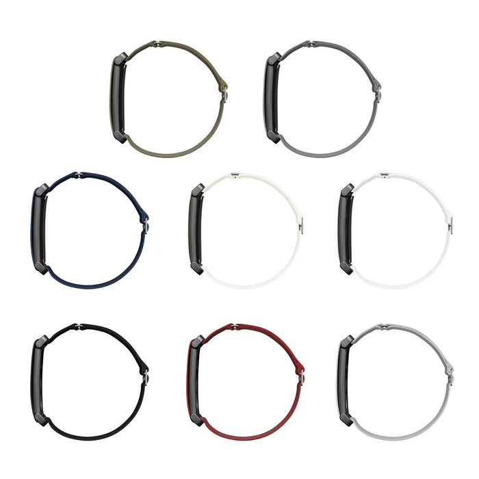 For Google Fitbit Air Fitness Tracker Band Buckle Design Elastic Woven Strap Adjustable Wristband - White - 5