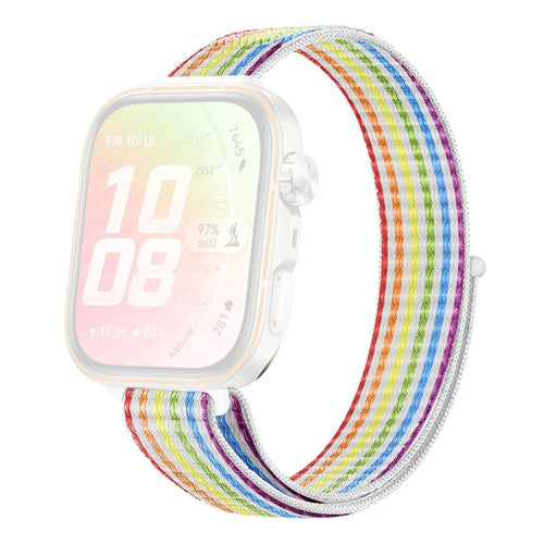Nylon Strap for Huawei Watch Fit 5 Pro / 5 / 4 Pro / 4 / 3 Magic Tape Sport Loop Band Breathable Wristband - Rainbow - 1