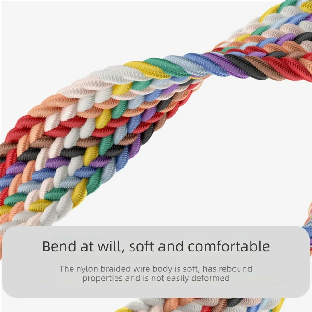 Braided Nylon Strap For Huawei Watch Fit 5 / Fit 5 Pro / Fit 4 / Fit 4 Pro /  Fit 3 , Magnetic Buckle Woven Loop Replacement Wristband - Official Rainbow - 6