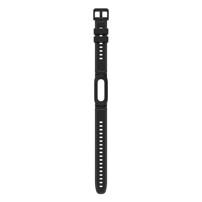 For Google Fitbit Air Watch Band Solid Color TPU Replacement Strap with Protective Case - Black - 3